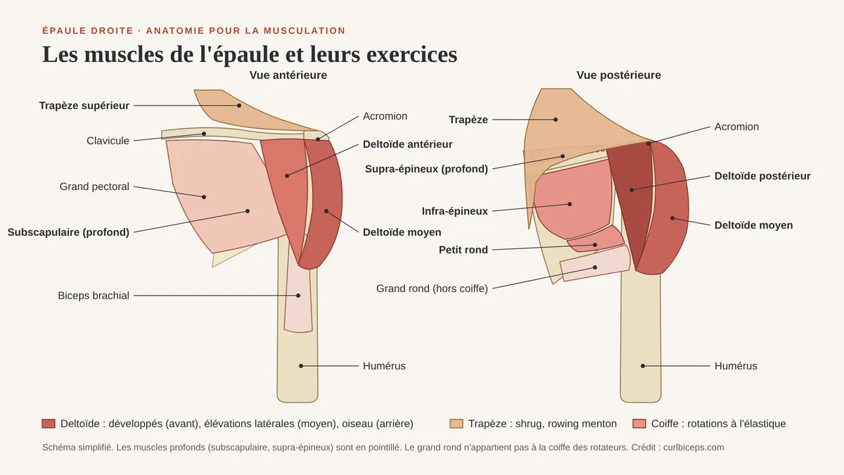 Muscles de l’épaule : anatomie et exercices pour la musculation
